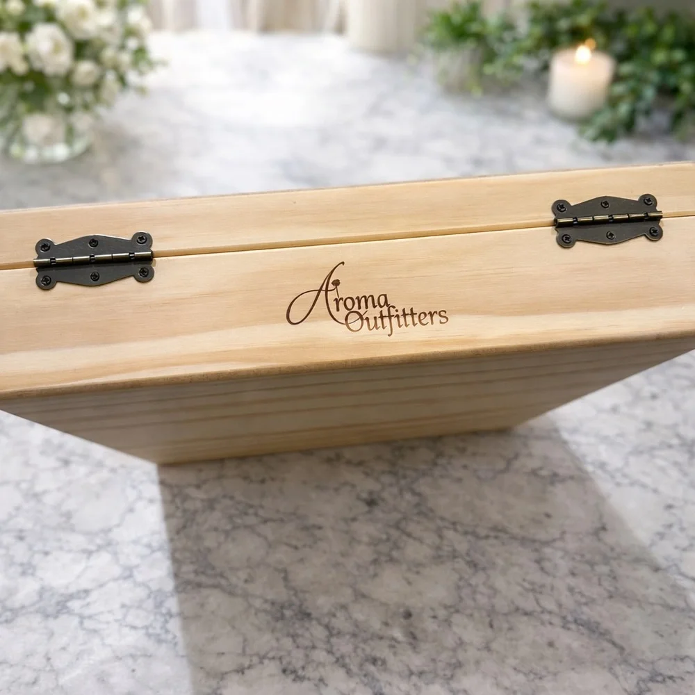 AROMA ESSENTIAL OIL WOODEN STORAGE BOX